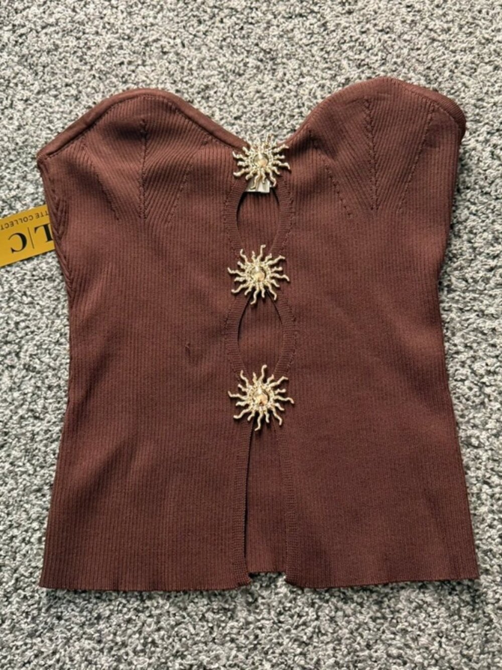 Strapless brown top medium